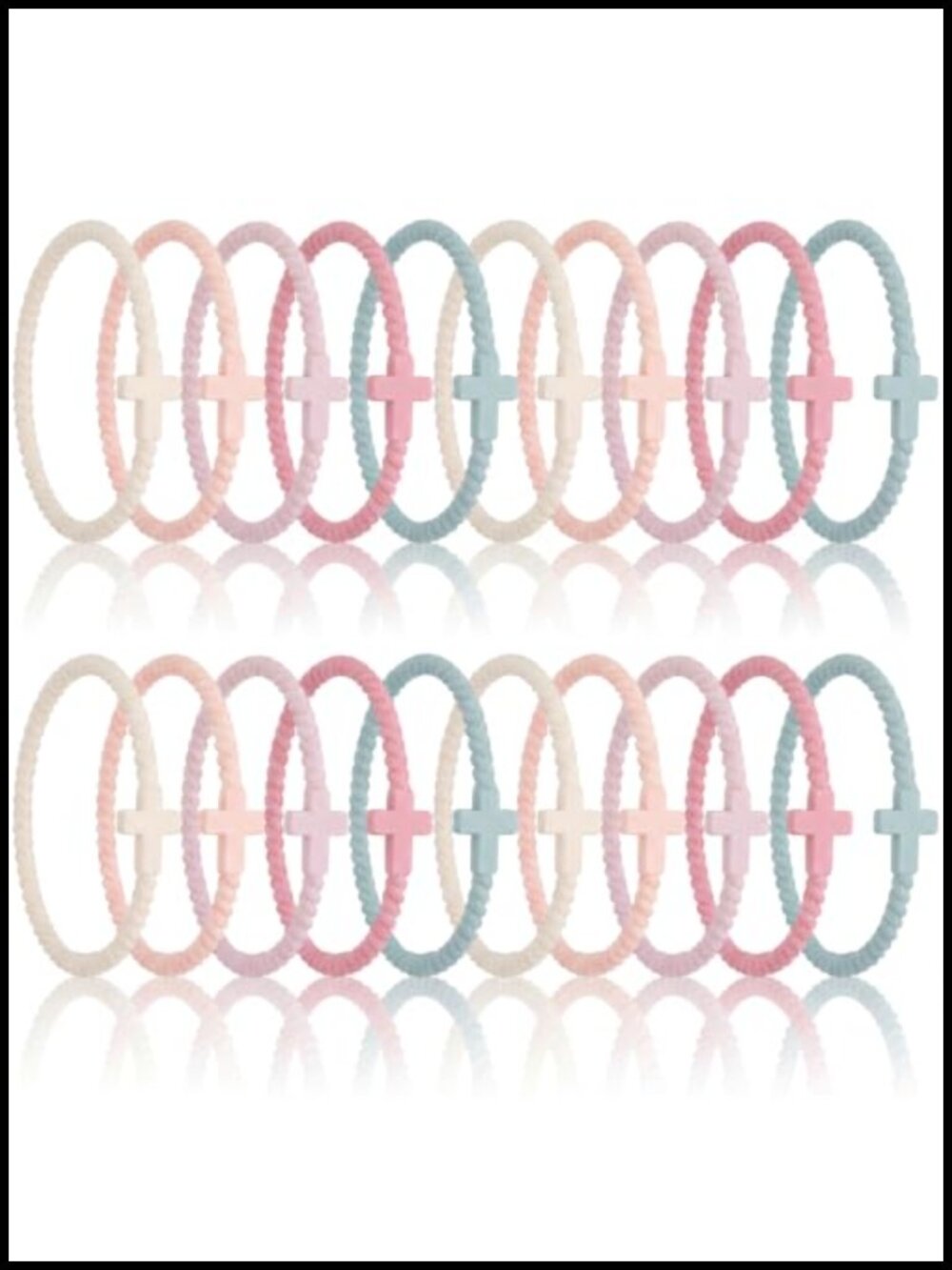 Silicone Cross Bracelets Braided Religious Wristbands Church Gift